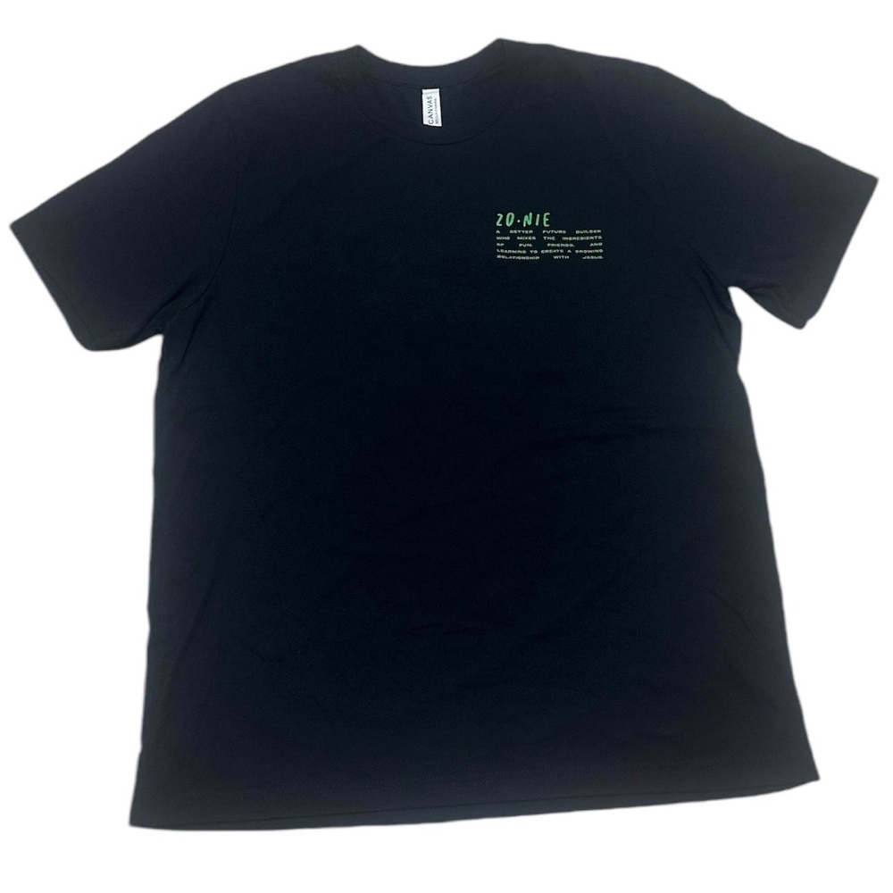 Bella Canvas T Shirt Unisex XL Black Green ZoNie Boombox Graphic Tee Casual
